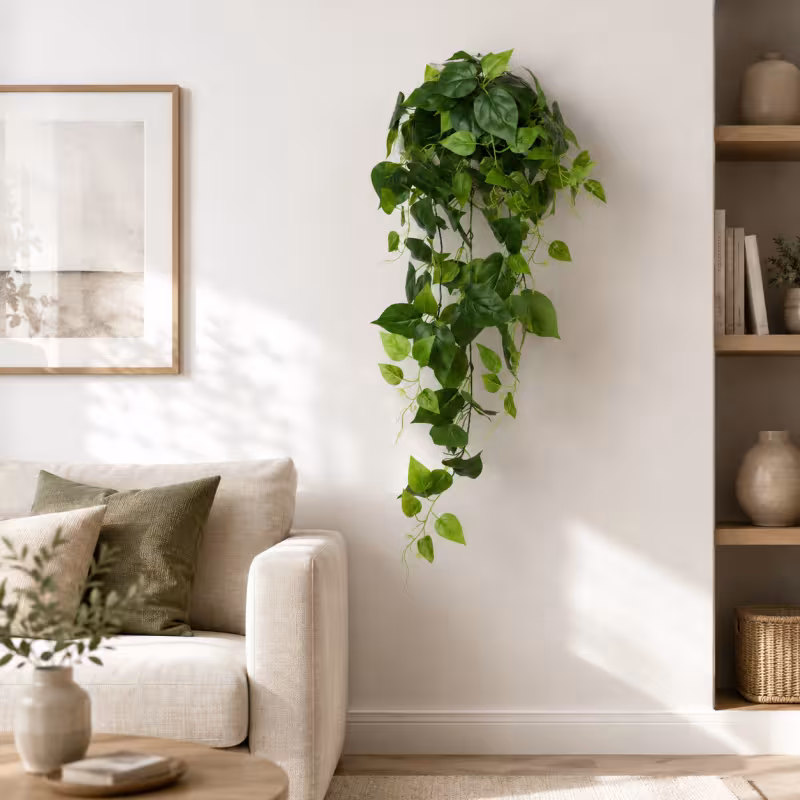Planta Artificiala Suspendata Epipremnum, Inaltime 100cm, Verde