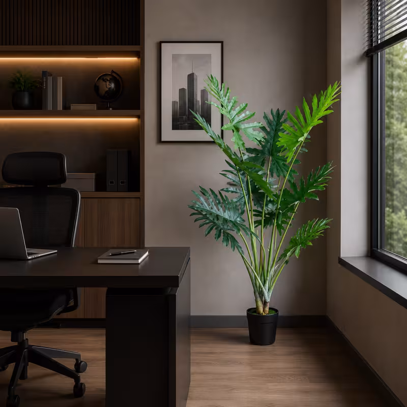 Previzualizare 2: Planta Artificiala Tip Filodendron, 10 frunze, 160 cm, Verde