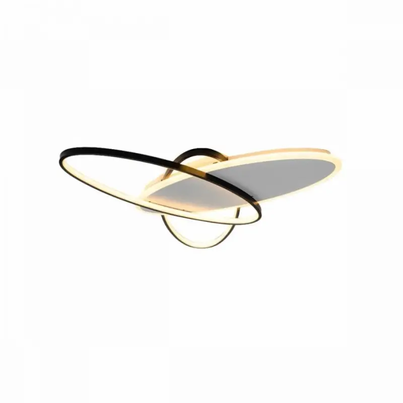 Previzualizare 2: Lustra LED cu telecomanda LIGURIA 77W, 3 Ovale, lumina Rece/Calda/Neutra, Dimabila, Negru Alb