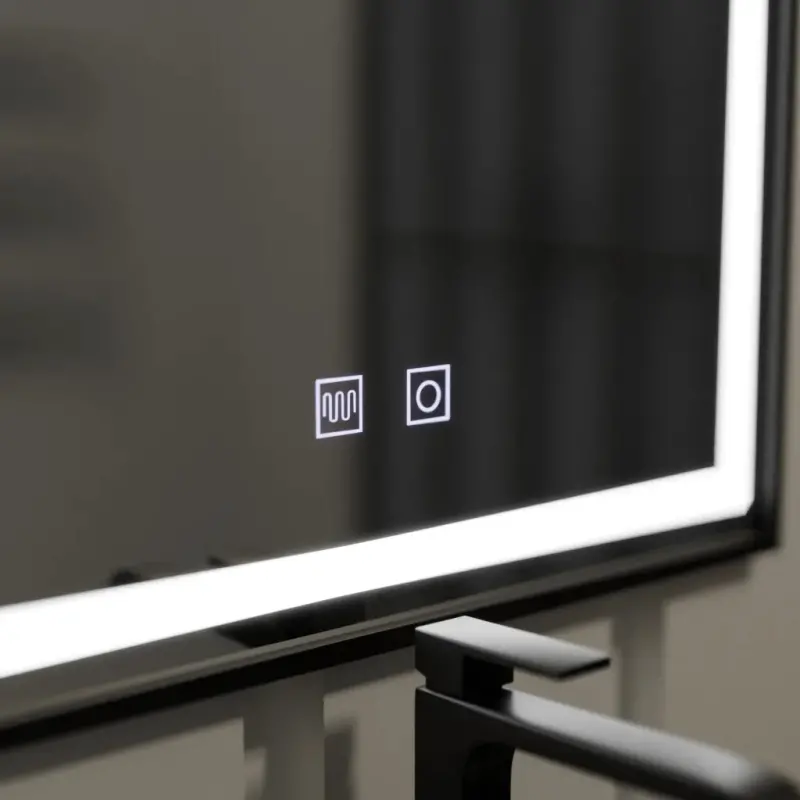 Previzualizare 2: Oglinda LED Rectangulara 60x90cm EDGE Touch Sistem Dezaburire, Rama Neagra