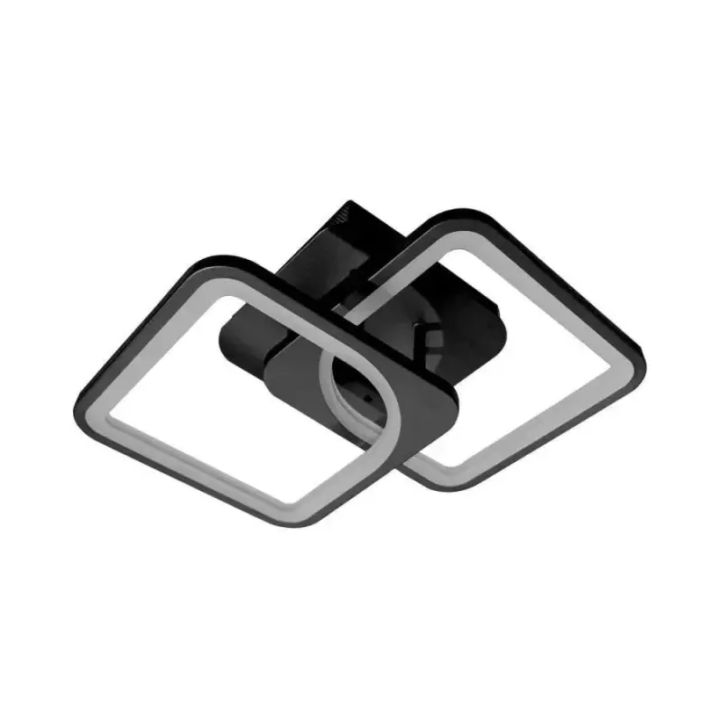 Previzualizare 3: Lustra LED cu telecomanda ZOE 27W, 2 Patrate, lumina Rece/Calda/Neutra, Dimabila, Negru