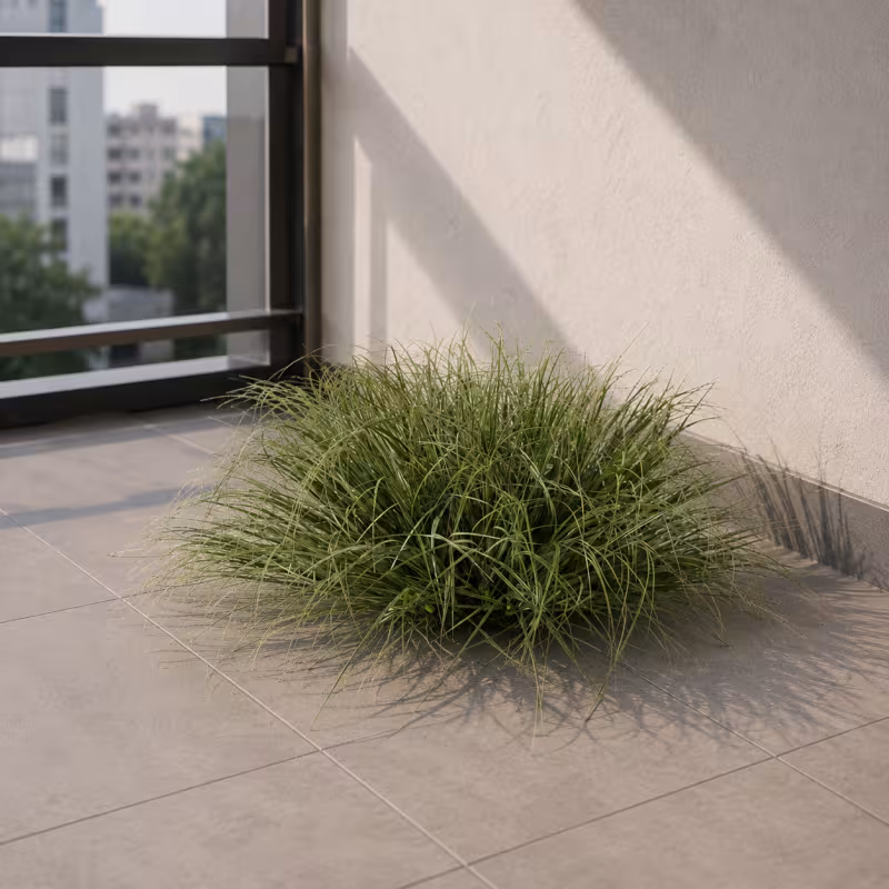 Planta Artificiala Tufa de Iarba Tip Ceapa Curbata, 38 cm, Densitate Mare, Verde Inchis, Fara Ghiveci