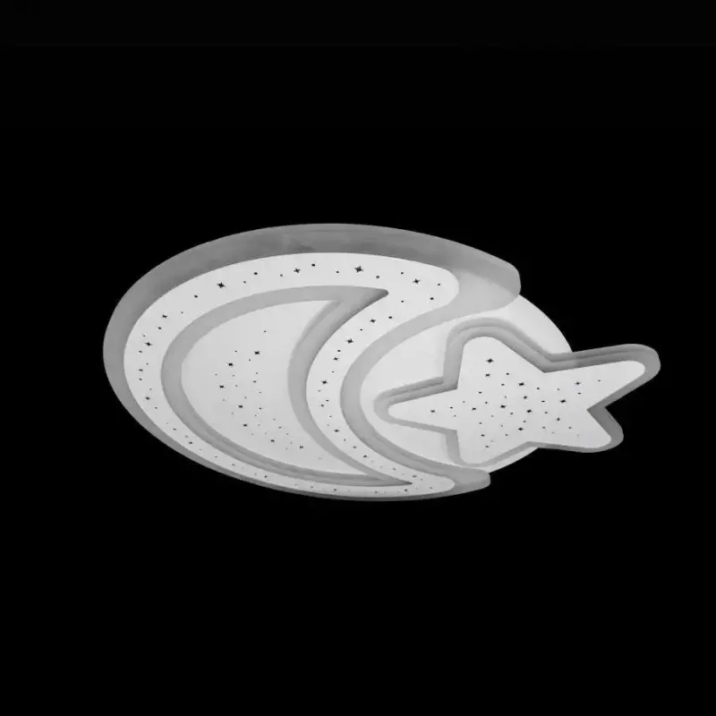 Previzualizare 4: Lustra LED cu telecomanda CORALIA 90W, Luna si Stea, lumina Rece/Calda/Neutra Dimabila Alb