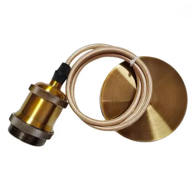 Previzualizare 2: Lustra Antichizata, 1xE27, 100cm,Metal, Bronz