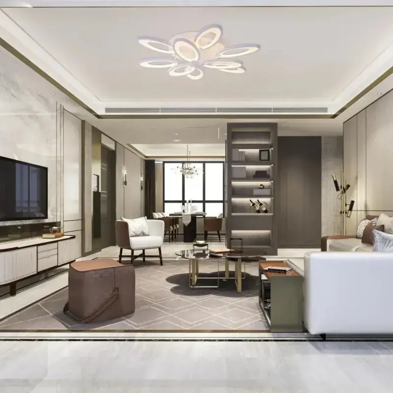 Lustra LED cu telecomanda SUNFLOWER 98W, 9 Elemente, lumina Rece/Calda/Neutra, Dimabila, Alb