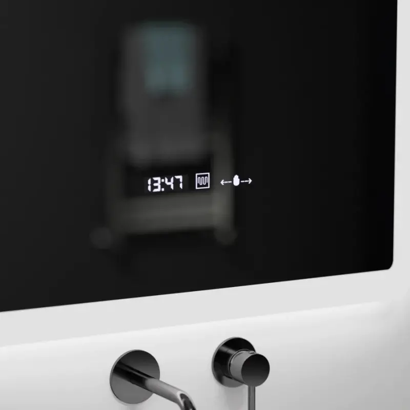 Previzualizare 2: Oglinda LED Rectangulara, 60x80cm, ELANCEE Senzor MotionGlow Marcello, Sistem Dezaburire, Ceas & Termometru, Dimabila