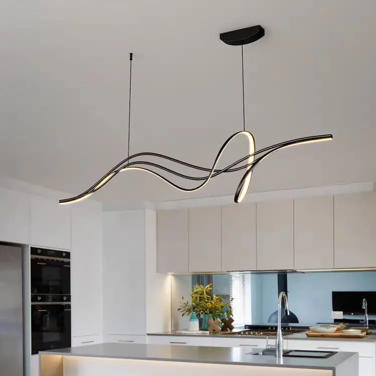 Previzualizare 3: Lustra LED suspendata cu telecomanda LIBRE, 42W, lumina Rece/Calda/Neutra, Dimabila, Negru, Inaltime Reglabila