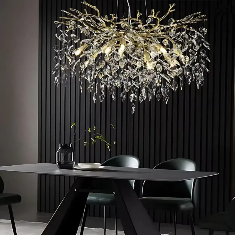 Previzualizare 3: Candelabru Cristal WALTZ Rhapsody, 6xG9, Auriu, Diametru 45cm, Inaltime Reglabila