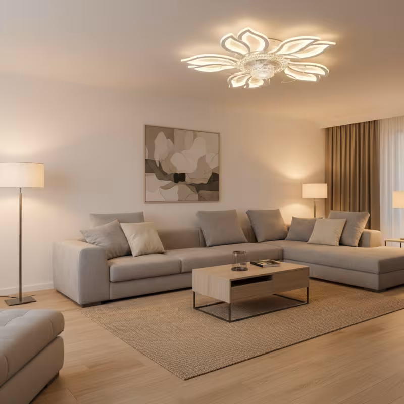 Previzualizare 2: Lustra LED Ventilator ANEMO cu Telecomanda, 30W, D61cm, Lumina Rece/Neutra/Calda, Metal si Plastic, Alb