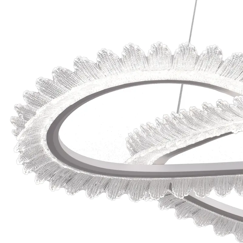 Previzualizare 2: Lustra LED cu Telecomanda LT187WH, Cristal si Metal, 52W, Dimabila, Inaltime Reglabila, lumina Rece/Calda/Neutra, Iluminat Luxos