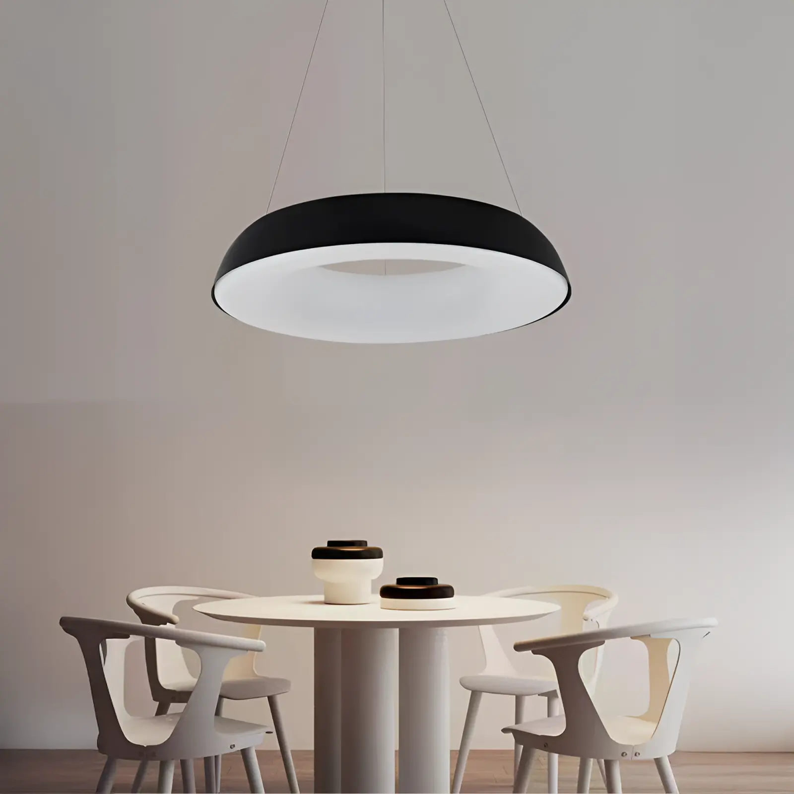 Lustra LED suspendata cu Telecomanda CHIARA, 73W, Lumina Rece/Calda/Neutra, Dimabila, Negru