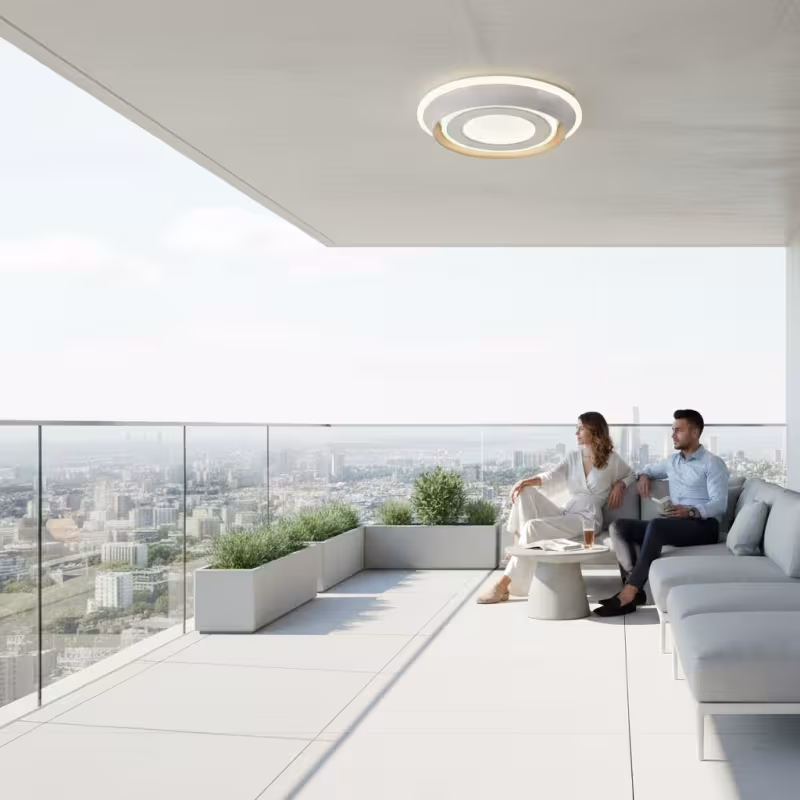 Previzualizare 3: Lustra LED ROUE, 27W, Diametru 20cm, Lumina Calda/Neutra/Rece, Alb, Metal si Acril