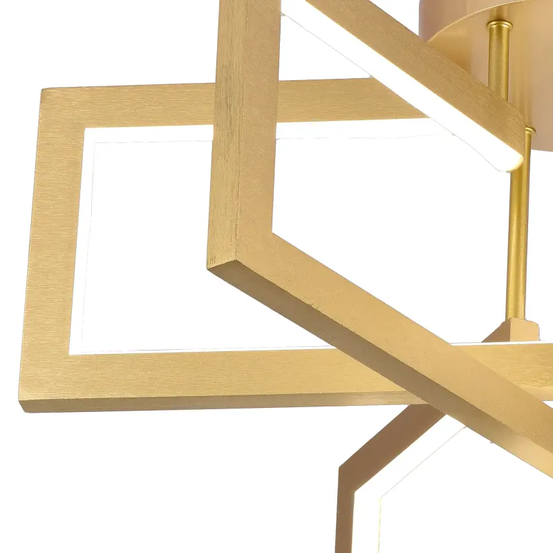 Previzualizare 2: Lustra LED cu telecomanda 71W, 3 Elemente, lumina Rece/Calda/Neutra, Dimabila, Auriu