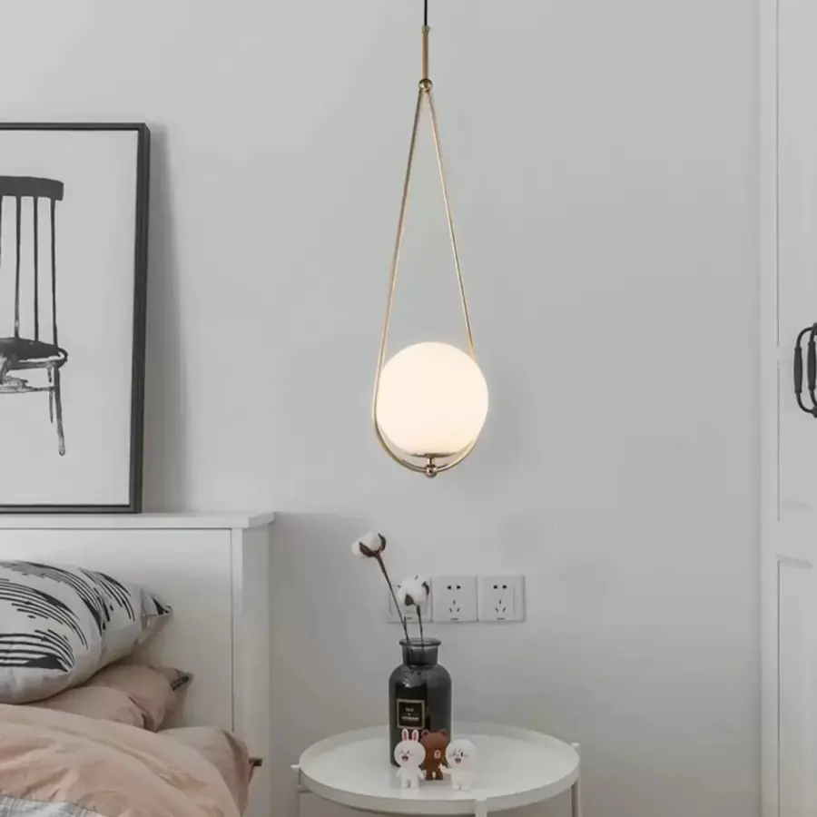 Lustra LOFT Haven, 1x E27, Alb Auriu, Metal, Inaltime Reglabila