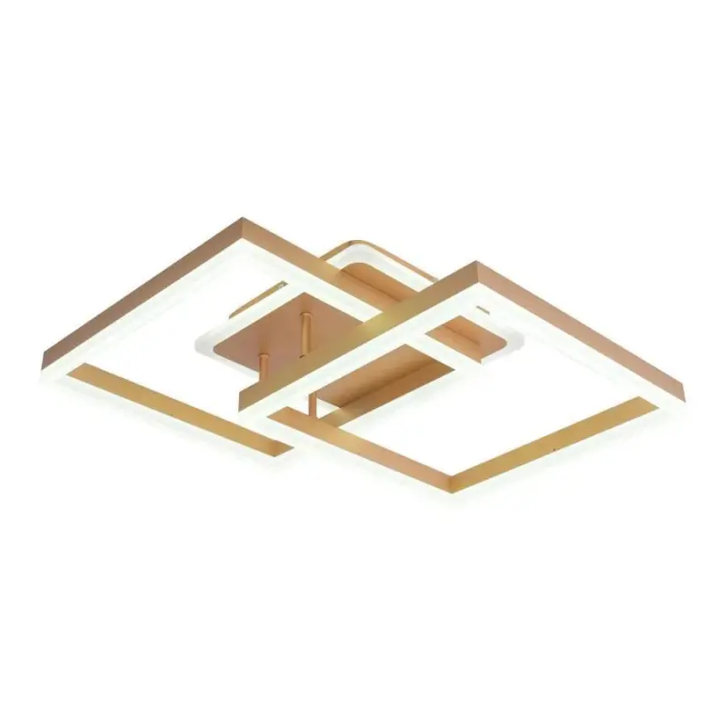 Previzualizare 3: Lustra LED cu telecomanda ARWEN 142W, 2 Patrate, lumina Rece/Calda/Neutra, Dimabila, Auriu