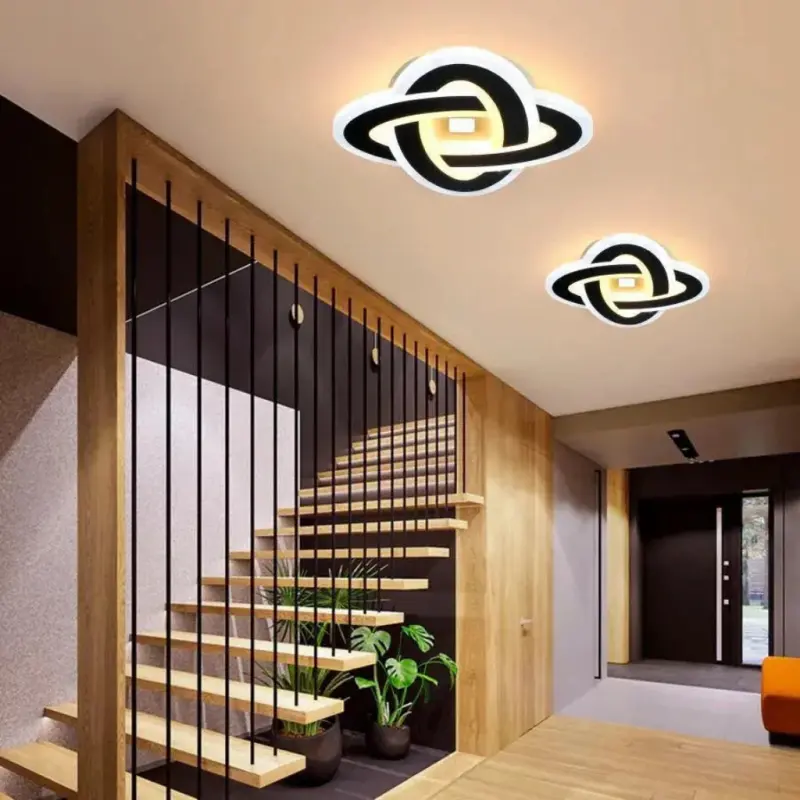 Lustra LED CRINELLA 44W, Diametru 23cm, lumina Rece/Calda/Neutra 3000K/4000K/6000K, Negru, Metal si Acril