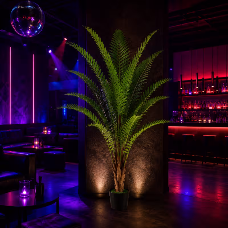 Previzualizare 2: Planta Artificiala Copac Tip Palmier Regal, 200 cm, 15 frunze, Verde, cu Ghiveci