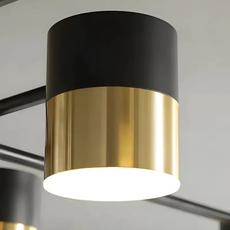 Previzualizare 2: Lustra LED cu Telecomanda MARIO, 32W, 8 Elemente, Lumina Rece/Calda/Neutra, Dimabila, Negru/Auriu