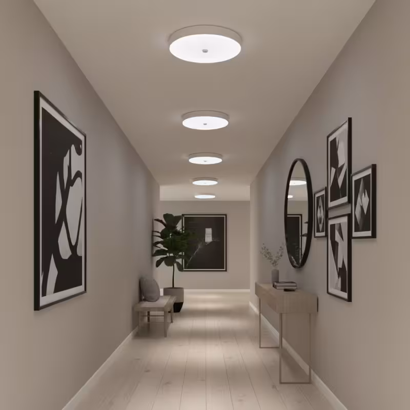 Plafoniera LED PL8001, D22cm, IP44, 8W, Lumina Rece 6000k, Plastic, Alb