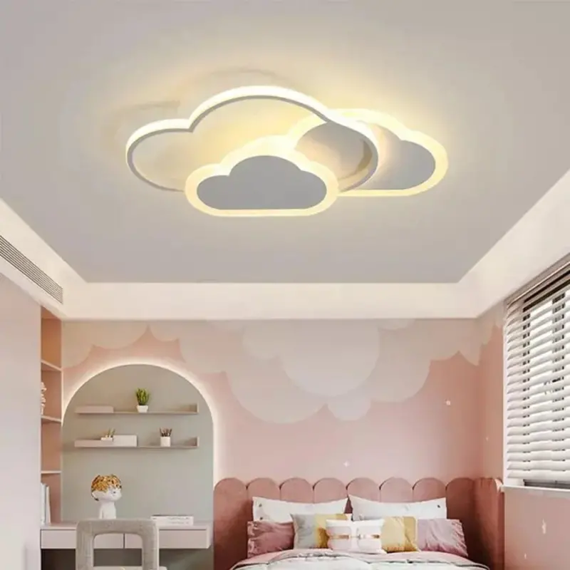Previzualizare 3: Lustra LED RIOKO cu Telecomanda, 48W, 3 Nori, lumina Rece/Calda/Neutra, Dimabila, Alb