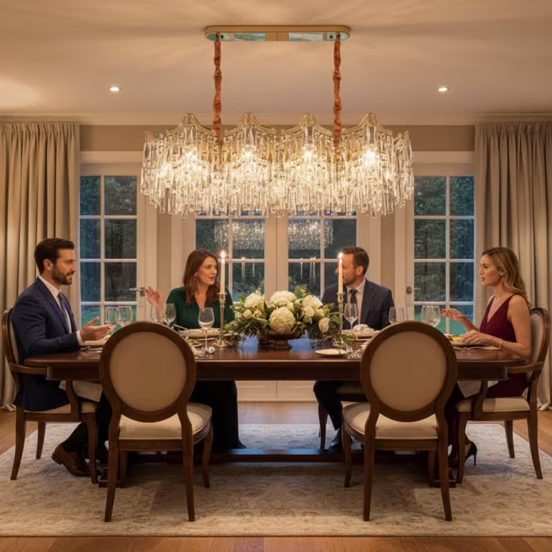 Previzualizare 3: Candelabru Cristal VETRA Supremo 15xE14, 100x35 cm, Auriu, Inaltime Reglabila, Metal si Cristal
