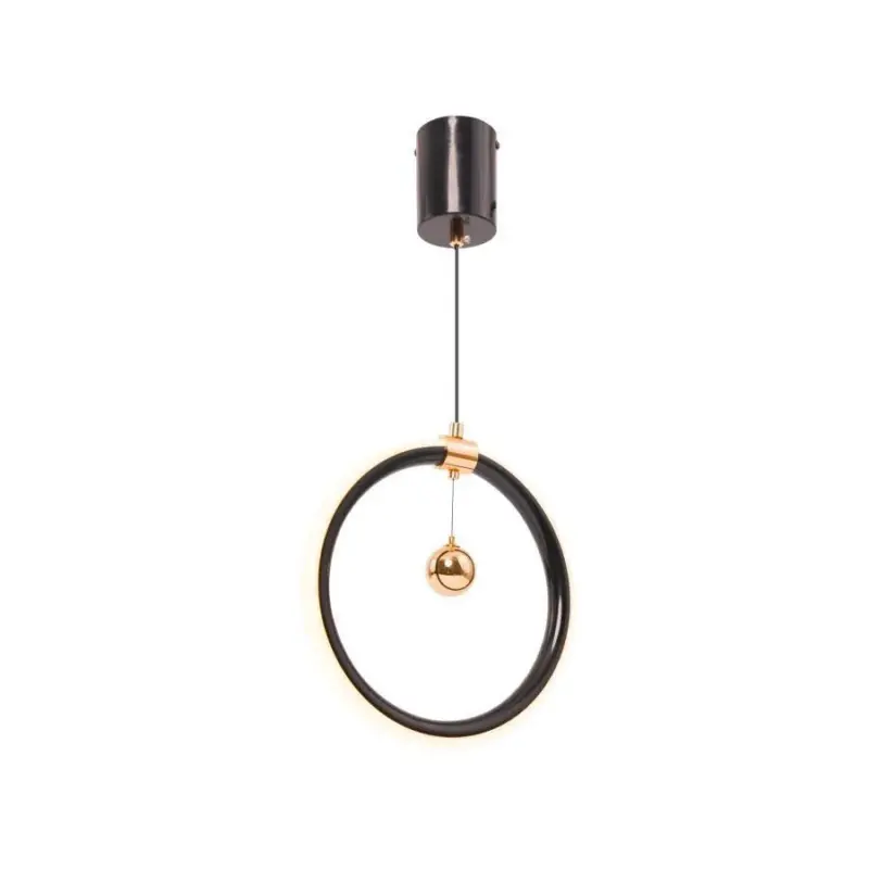 Previzualizare 2: Pendul LED HAL 24W, lumina Rece/Calda/Neutra, Negru Auriu Lucios, Inaltime Reglabila