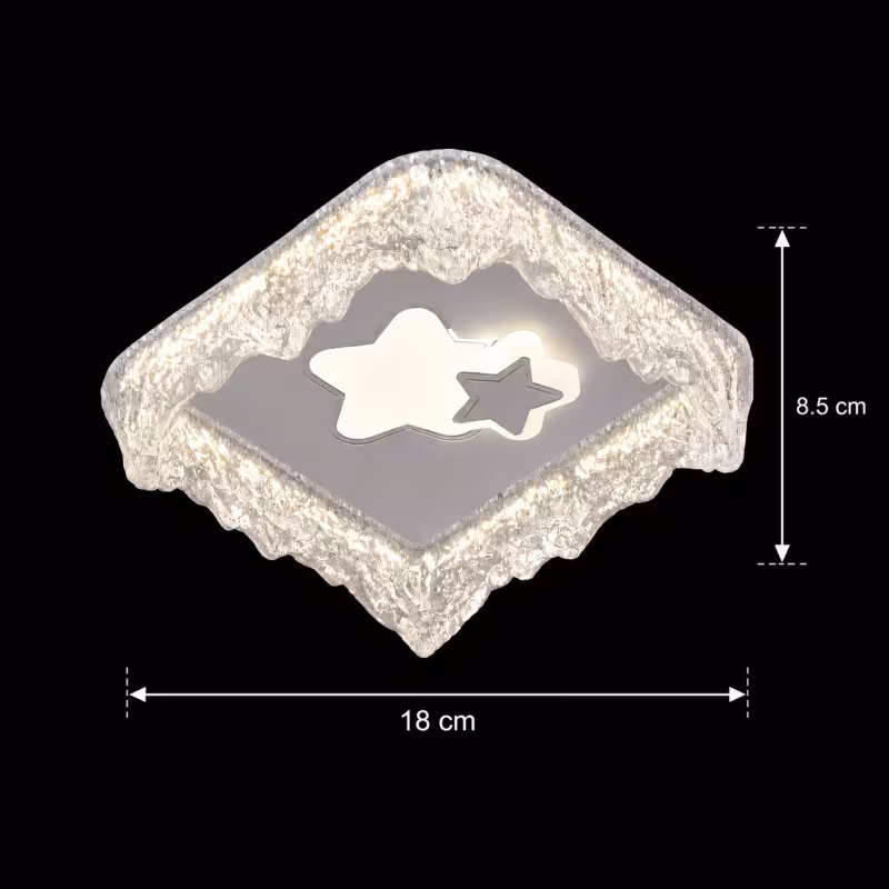 Previzualizare 4: Lustra LED ICE Petito, 22W, Dimensiune 18x18cm, Lumina Calda/Neutra/Rece, Alb, Metal si Acril