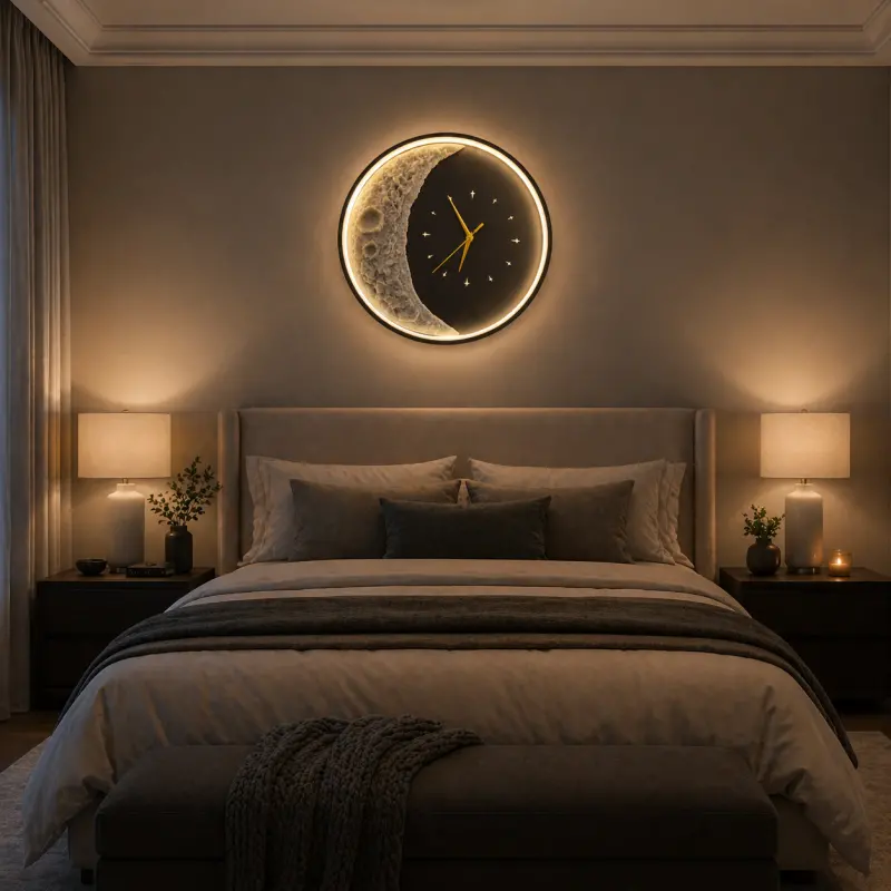 Previzualizare 2: Aplica LED Decorativa Luna Diametru 40CM Lumina Rece/Neutra/Calda Black