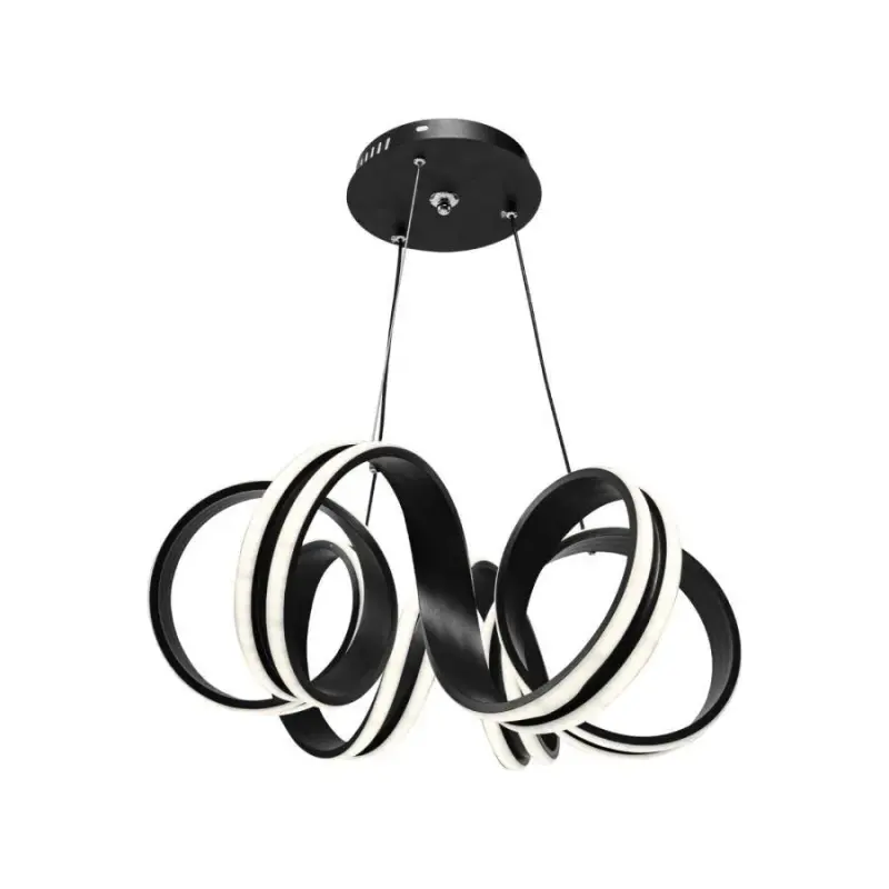 Previzualizare 4: Lustra LED suspendata cu telecomanda INFINITY TWIST 180W, Ondulata, lumina Rece/Calda/Neutra, Dimabila, Negru, Inaltime Reglabila