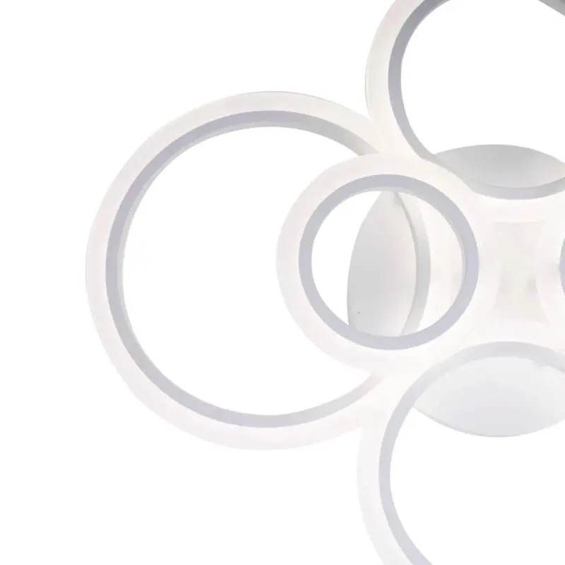 Previzualizare 2: Lustra LED cu telecomanda BETTY 82W, 6 Cercuri, lumina Rece/Calda/Neutra, Dimabila, Alb