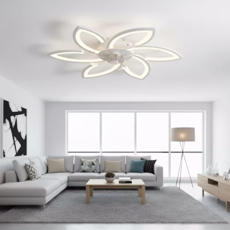 Previzualizare 2: Lustra LED Ventilator ANEMO cu Telecomanda, 36W, D76.5cm, Lumina Rece/Neutra/Calda, Metal si Plastic, Alb
