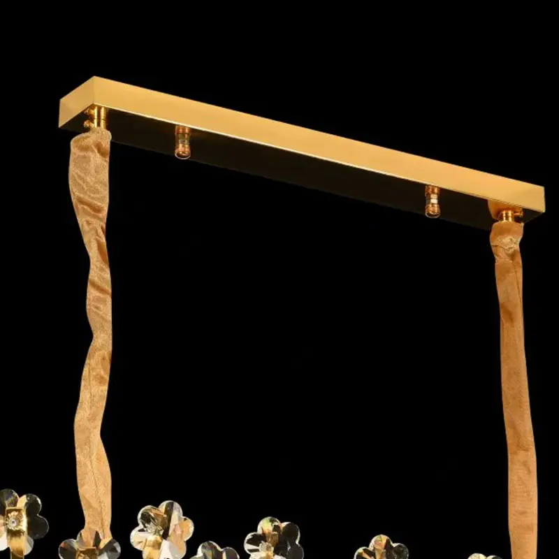 Previzualizare 3: Candelabru Cristal FLORENCE Imperio 10x E14, 90cm, Auriu Lucios, Inaltime Reglabila