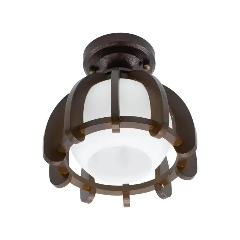 Previzualizare 2: Lustra Mina, 1xE27, Maro cu Alb, Lemn si Sticla