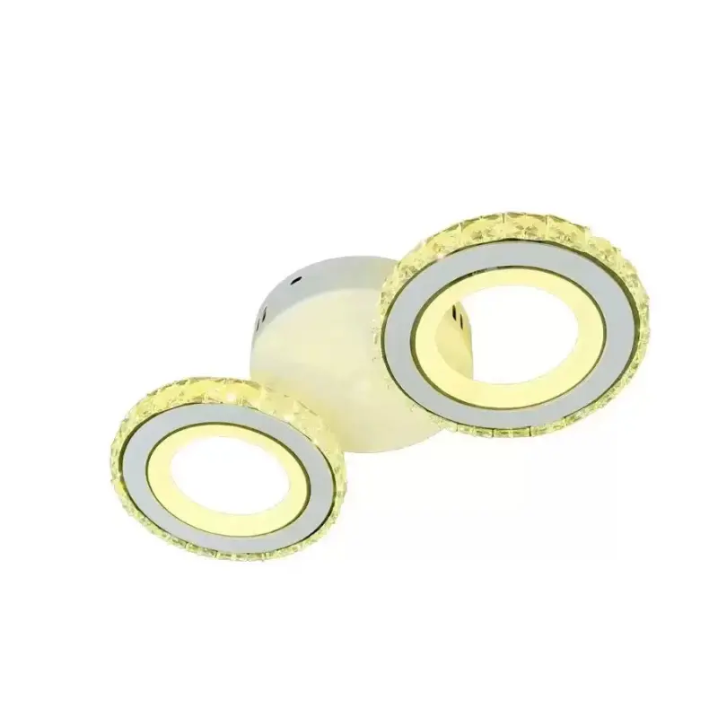 Previzualizare 3: Lustra LED cu telecomanda si cristal NOVA ROTONDA 34W, 2 Cercuri, lumina Rece/Calda/Neutra, Alb