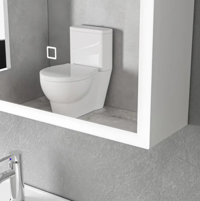 Previzualizare 4: Oglinda LED cu Dulap MODA 80x70 cm Alb Iluminare Perimetrala si Senzor Touch