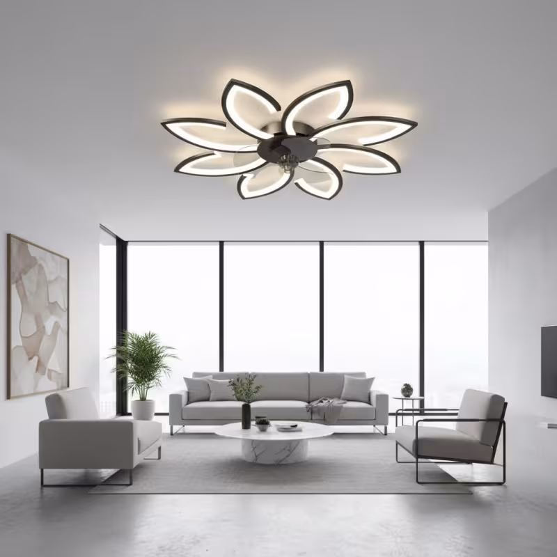 Previzualizare 2: Lustra LED Ventilator ANEMO cu Telecomanda, 47W, D87cm, Lumina Rece/Neutra/Calda, Metal si Plastic, Negru