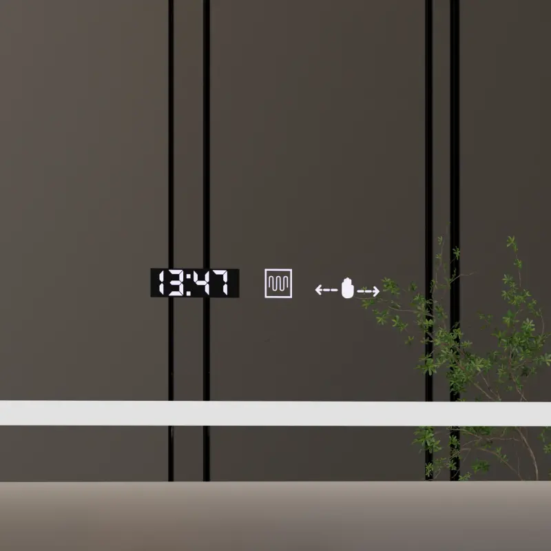 Previzualizare 4: Oglinda LED Rectangulara, 120x80cm, Definition MotionGlow Marcello, Sistem Dezaburire, Ceas & Termometru, Lupa Cosmetica, Dimabila