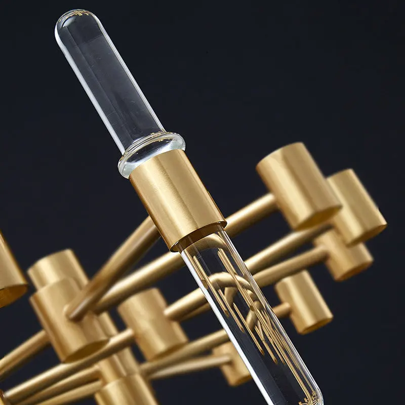 Previzualizare 4: Candelabru Cristal CC850/480GD ,6xE14, 48X45cm, Inaltime Reglabila, Auriu Lucios, Inaltime Reglabila, Design Elegant, Metal si Cristal