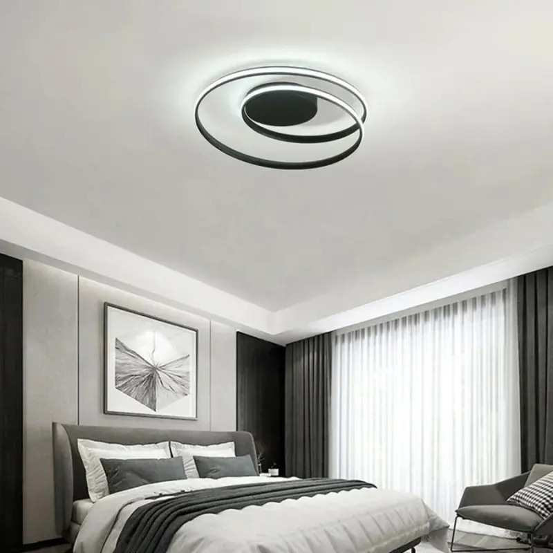 Lustra LED cu telecomanda VECTOR ARCADIA 56W, lumina Rece/Calda/Neutra, Dimabila, Negru