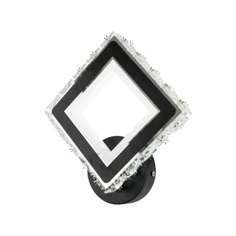 Previzualizare 3: Aplica LED TERRANO cu Cristale, Patrat, 24W, Lumina Rece/Calda/Neutra, Negru & Inox