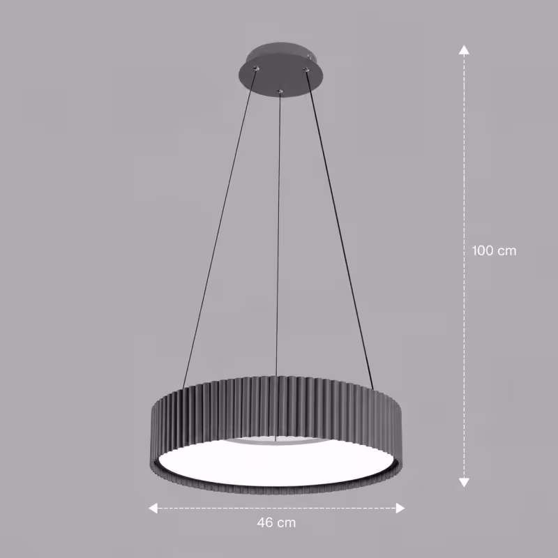 Previzualizare 4: Lustra LED cu telecomanda SCHECTE, 3000K/4000K/6000K, 70W, Metal si Plastic, Gri