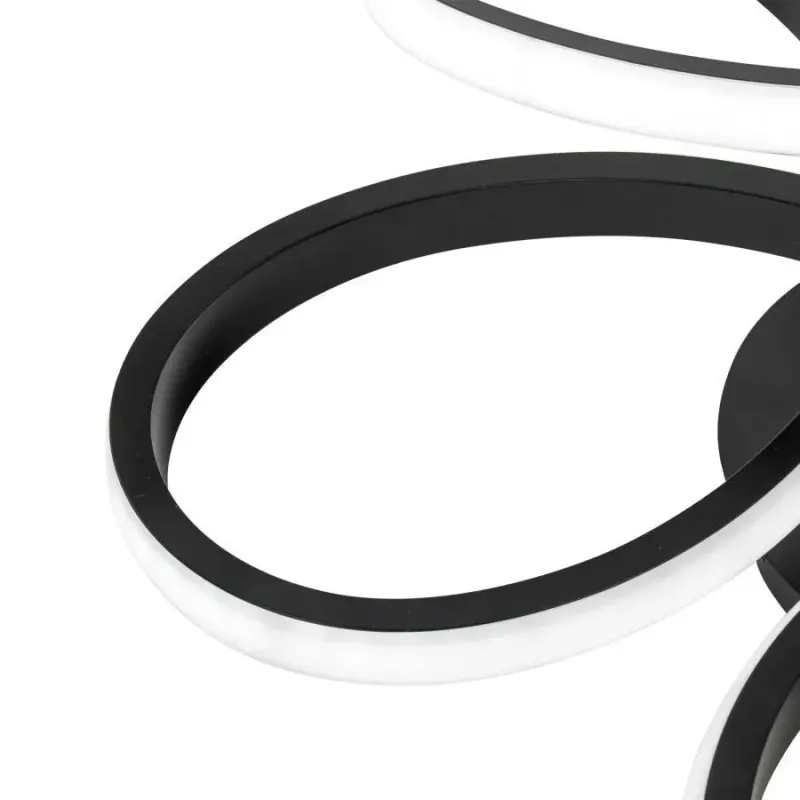 Previzualizare 2: Lustra LED cu telecomanda ELON 120W, Ondulata, lumina Rece/Calda/Neutra, Dimabila, Negru