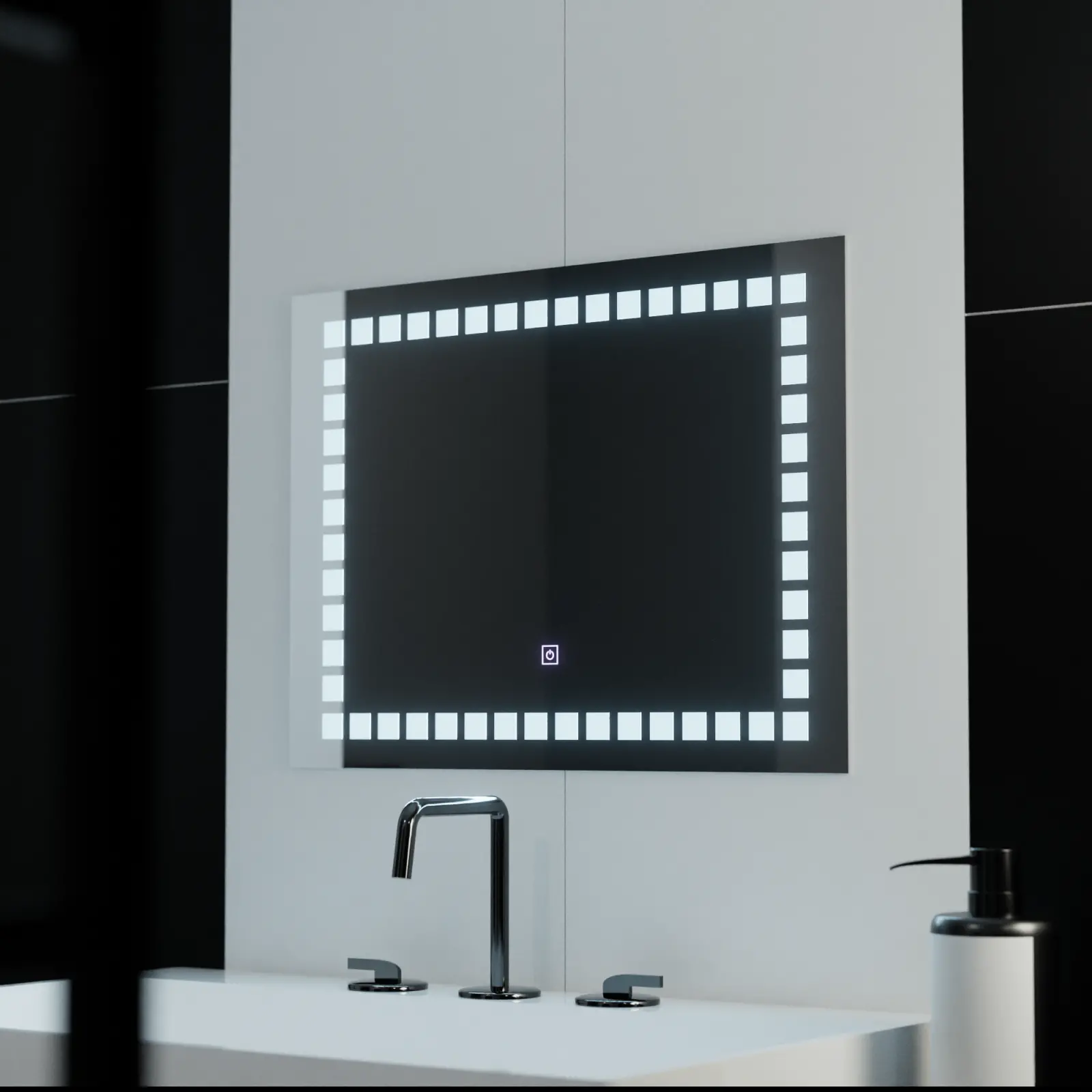 Oglinda LED Rectangulara, 80x60cm, Grid Light Basic Touch