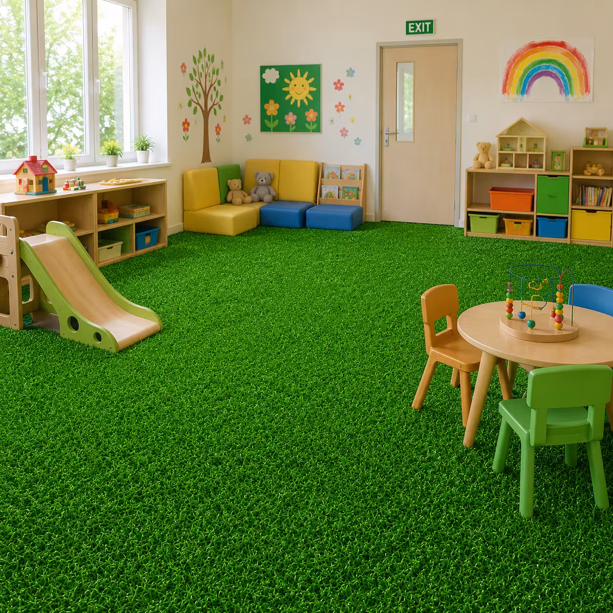Gazon Artificial Pentru Interior, 25x25cm, Grosime 2cm, Densitate 15 Fire, Verde