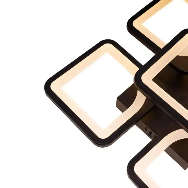 Previzualizare 2: Lustra LED cu telecomanda ZOE 65W, 5 Patrate, lumina Rece/Calda/Neutra, Dimabila, Negru