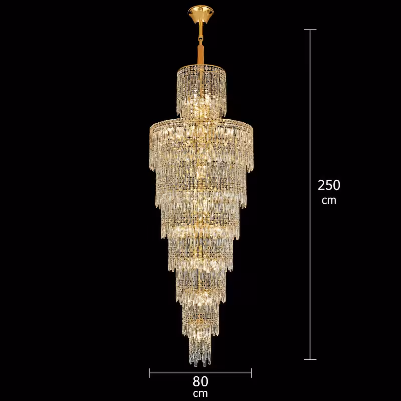 Previzualizare 4: Candelabru Cristal FALL Regalis, 29xE14, D80 cm, Auriu, Metal si Cristal