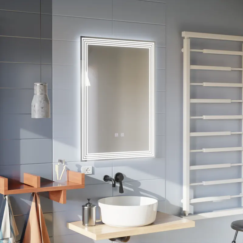 Previzualizare 2: Oglinda LED Rectangulara, 60x80cm, ADIS Touch, Sistem Dezaburire,Dimabila