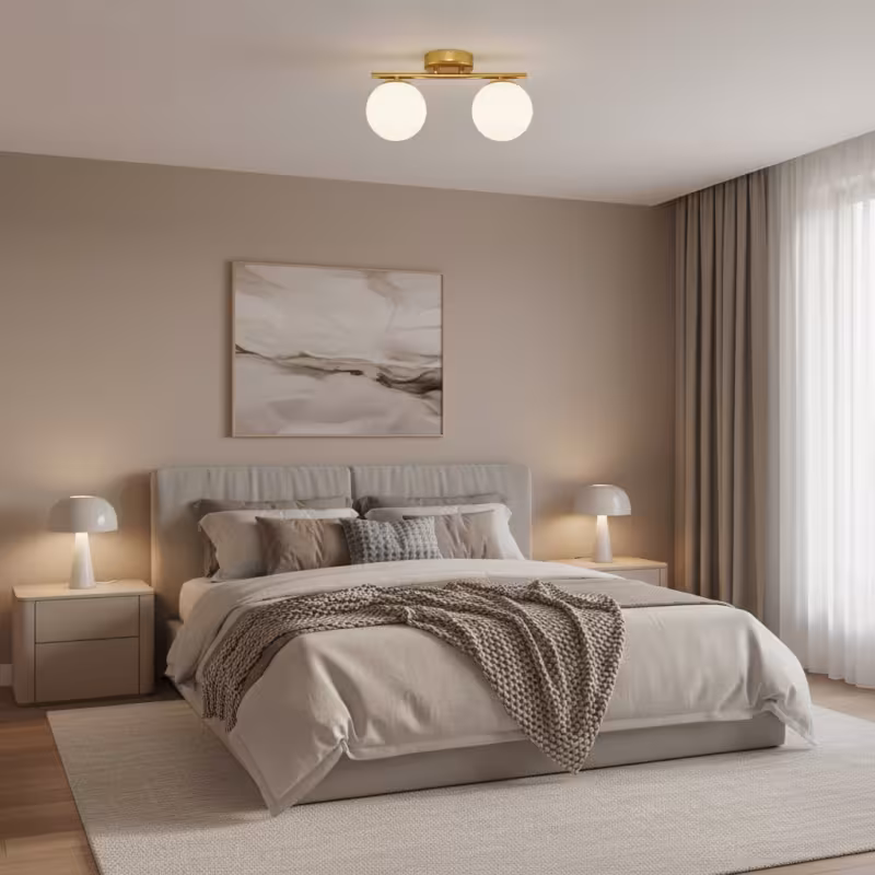 Lustra LED si cristal ORI, 30cm, 2xG9, Globuri, Auriu