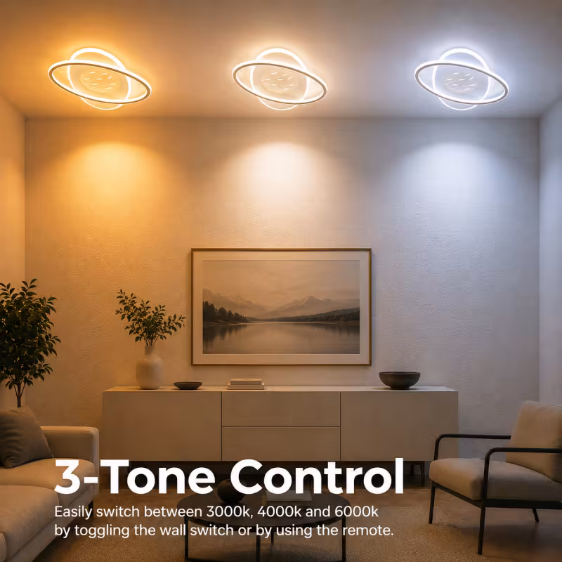 Previzualizare 4: Lustra LED cu telecomanda VOLTA 96W, Ovala, lumina Rece/Calda/Neutra, Dimabila, Alb
