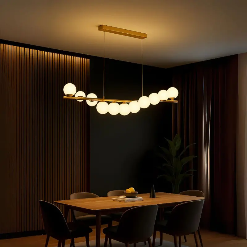 Previzualizare 2: Lustra LOFT Hall, 11x G9, Alb Auriu, Metal, Inaltime Reglabila, Elegant